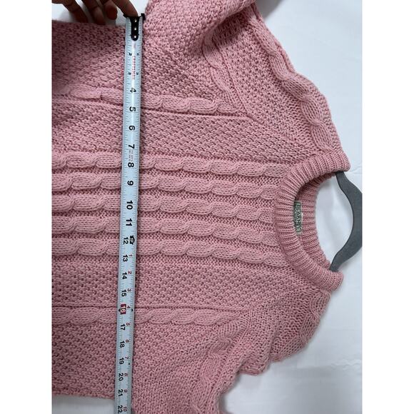 BLARNEY WOOLLEN MILLS - 100% Merino Wool Cable Knit Fisherman Womens Sweater M/L - Picture 5 of 8